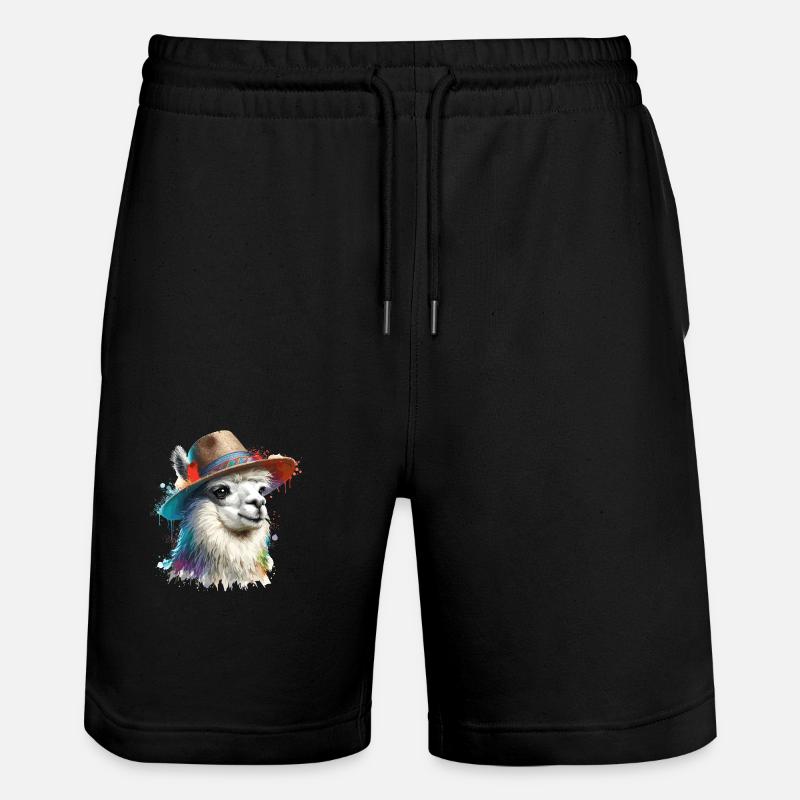 Lama avec chapeau - Short de jogging bio TRAINER Stanley/Stella unisexe - noir