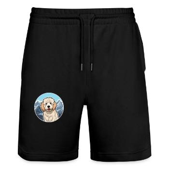 Deutscher Schäferhund Hunderasse Cartoon Kawaii Waterc - Stanley/Stella Unisex Bio Joggingshorts Trainer  - Schwarz - Vorne - Nik (191cm) & Marisol (170cm)