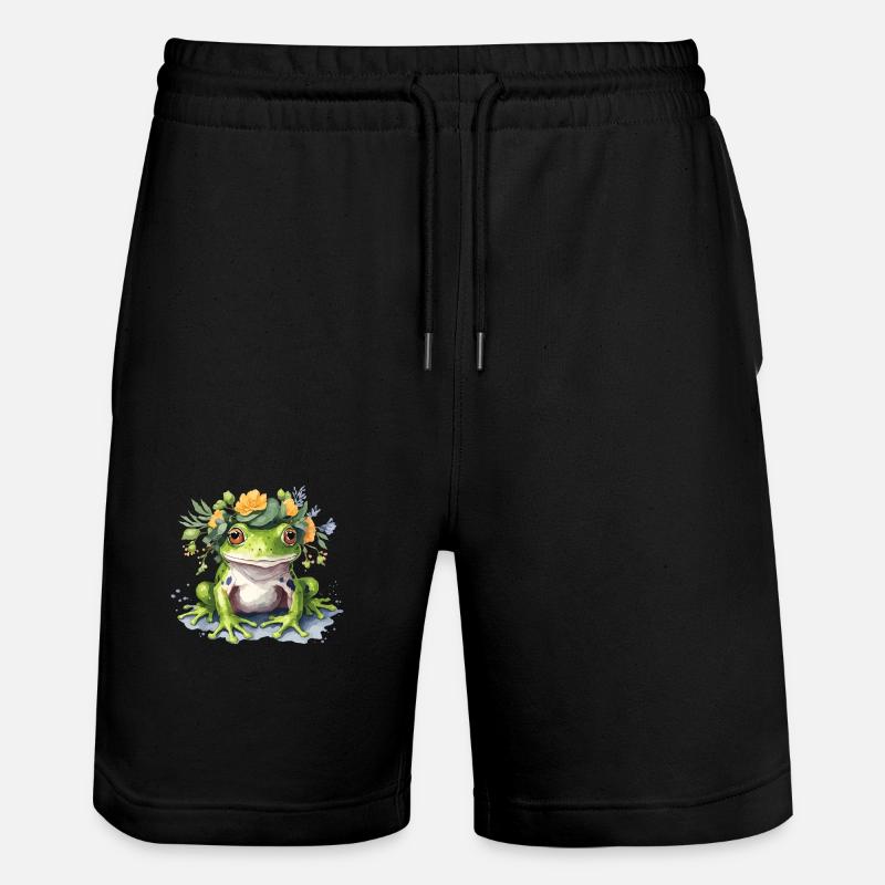 Grenouille mignonne - Short de jogging bio TRAINER Stanley/Stella unisexe - noir