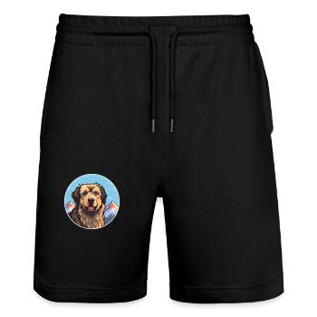 Tahltan Bear Dog Breed Cartoon Kawaii Watercolor - Stanley/Stella Trainer Unisex Organic Jogging Shorts - black - Front - Nik (191cm) & Marisol (170cm)