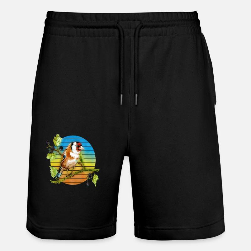 Bunter Vogel - Stanley/Stella Unisex Bio Joggingshorts Trainer  - Schwarz