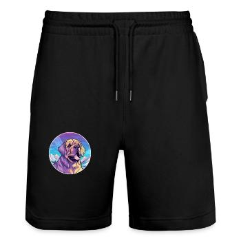 Transmontano Dogge Hunderasse Cartoon Kawaii Wate - Stanley/Stella Unisex Bio Joggingshorts Trainer  - Schwarz - Vorne - Nik (191cm) & Marisol (170cm)
