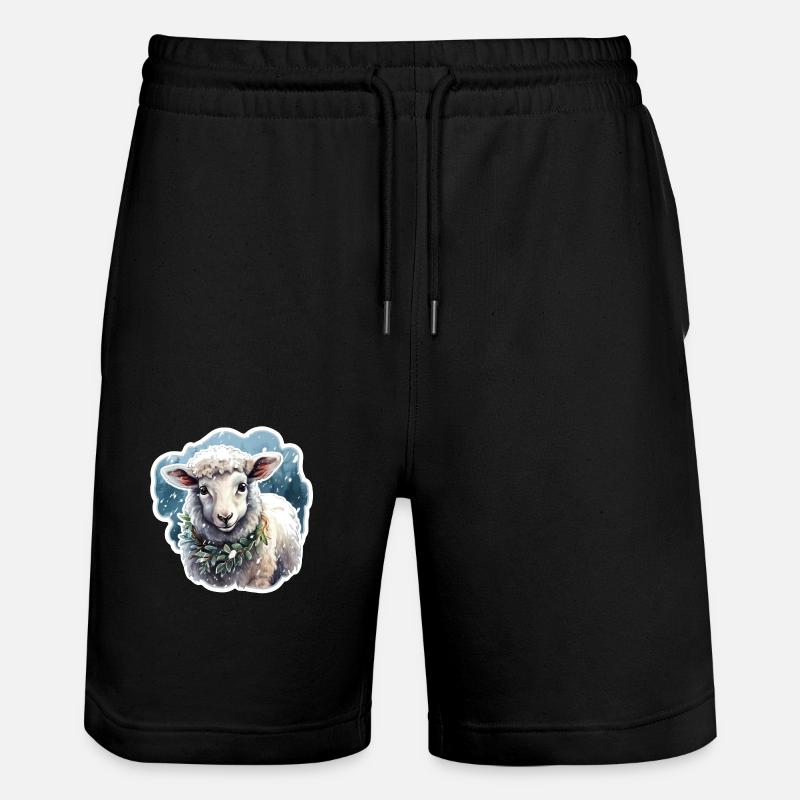 Lämmchen im Schnee - Stanley/Stella Unisex Bio Joggingshorts Trainer  - Schwarz