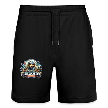 GrillMaster - Grill Illustration - Stanley/Stella Unisex Bio Joggingshorts Trainer  - Schwarz - Vorne - Nik (191cm) & Marisol (170cm)