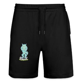PIXOUL - Stanley/Stella Unisex Bio Joggingshorts Trainer  - Schwarz - Vorne - Nik (191cm) & Marisol (170cm)