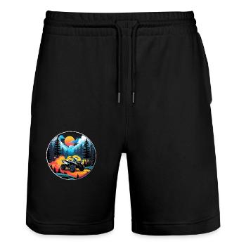 quad et tout terrain - Short de jogging bio TRAINER Stanley/Stella unisexe - noir - Devant - Nik (191cm) & Marisol (170cm)