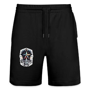 Dream Big - Sternschnuppe Illustration - Stanley/Stella Unisex Bio Joggingshorts Trainer  - Schwarz - Vorne - Nik (191cm) & Marisol (170cm)