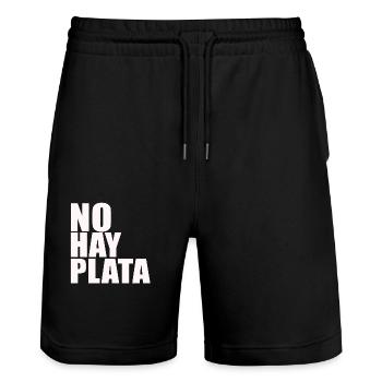 Kein Geld vorhanden - Stanley/Stella Unisex Bio Joggingshorts Trainer  - Schwarz - Vorne - Nik (191cm) & Marisol (170cm)