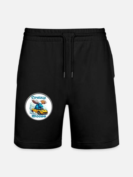 Crazy Moose Power - Stanley/Stella Unisex Bio Joggingshorts Trainer - Schwarz