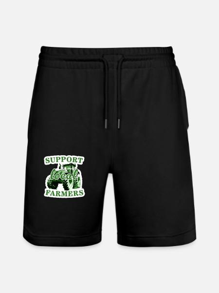 Support Local Farmers - Stanley/Stella Trainer Unisex Organic Jogging Shorts - black