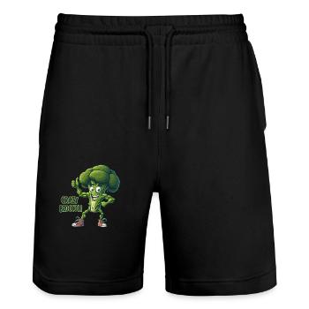 Légumes fous : Brocoli Calisthenics Pro Thumbs Up - Short de jogging bio TRAINER Stanley/Stella unisexe - noir - Devant - Nik (191cm) & Marisol (170cm)