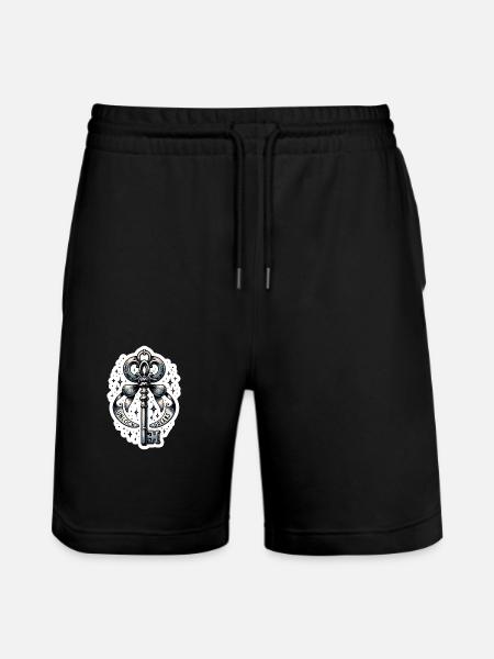 Unlock Dreams - Key Illustration - Stanley/Stella Trainer Unisex Organic Jogging Shorts - black