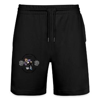 Paintball-Logo, Paintballer sagen Alpha Mike Foxtrot - Stanley/Stella Unisex Bio Joggingshorts Trainer  - Schwarz - Vorne - Nik (191cm) & Marisol (170cm)