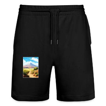Parc national du Teide Espagne Affiche de voyage vintage - Short de jogging bio TRAINER Stanley/Stella unisexe - noir - Devant - Nik (191cm) & Marisol (170cm)
