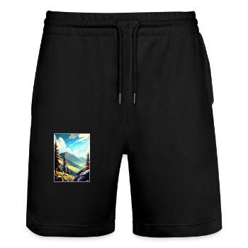 Krkonose République tchèque Affiche de voyage vintage WPA - Short de jogging bio TRAINER Stanley/Stella unisexe - noir - Devant - Nik (191cm) & Marisol (170cm)