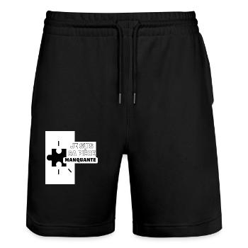 Tandem Puzzle Tee Set - Short de jogging bio TRAINER Stanley/Stella unisexe - noir - Devant - Nik (191cm) & Marisol (170cm)