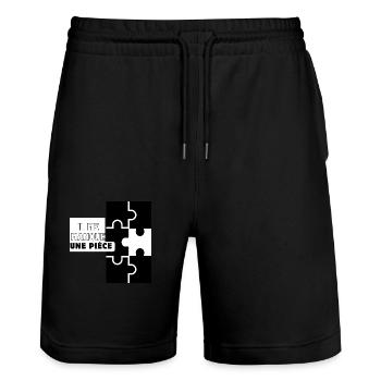 Tandem Puzzle Tee Set - Short de jogging bio TRAINER Stanley/Stella unisexe - noir - Devant - Nik (191cm) & Marisol (170cm)