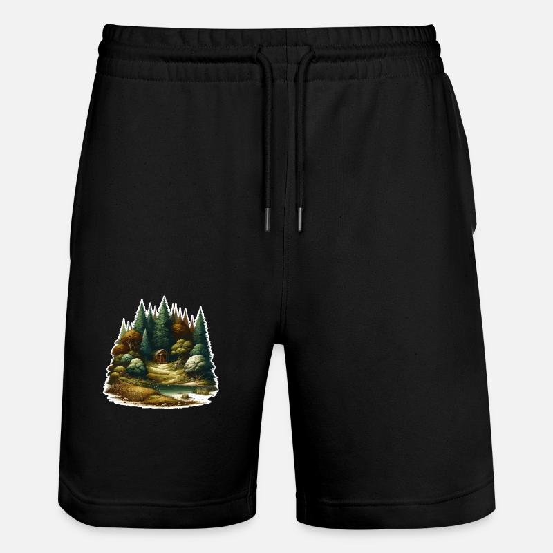 Paysage - Illustration - Short de jogging bio TRAINER Stanley/Stella unisexe - noir