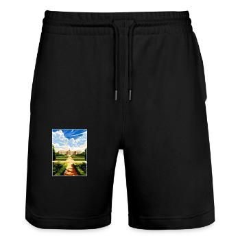 Vienne Autriche Vintage voyage affiche WPA Souvenir - Short de jogging bio TRAINER Stanley/Stella unisexe - noir - Devant - Nik (191cm) & Marisol (170cm)