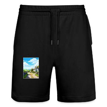 Altarnun Angleterre Souvenir Vintage voyage affiche - Short de jogging bio TRAINER Stanley/Stella unisexe - noir - Devant - Nik (191cm) & Marisol (170cm)