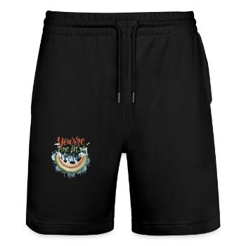 Whimsical Watermelon Dream - Short de jogging bio TRAINER Stanley/Stella unisexe - noir - Devant - Nik (191cm) & Marisol (170cm)