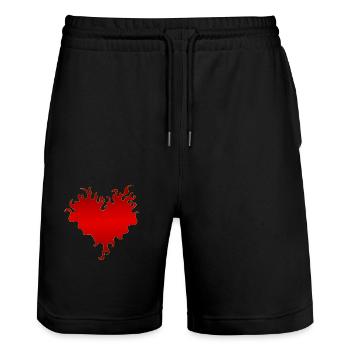 Love Happy Heart Card Valentine Vector Design Art - Stanley/Stella Trainer Unisex Organic Jogging Shorts - black - Front - Nik (191cm) & Marisol (170cm)