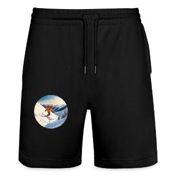 Sensations fortes alpines - Short de jogging bio TRAINER Stanley/Stella unisexe - noir - Devant - Nik (191cm) & Marisol (170cm)