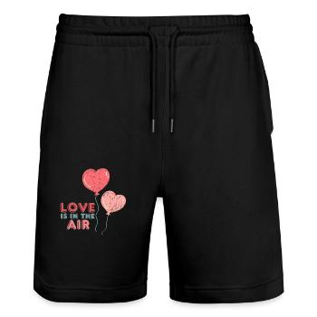 Love is in the air - Stanley/Stella Unisex Bio Joggingshorts Trainer  - Schwarz - Vorne - Nik (191cm) & Marisol (170cm)