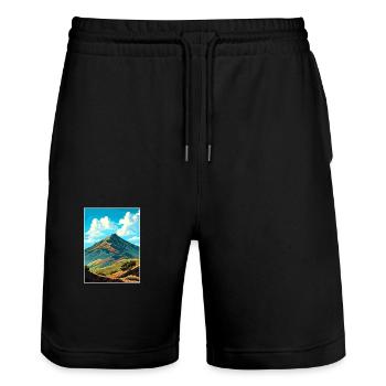 Mont Diablo Californie Vintage voyage affiche WPA - Short de jogging bio TRAINER Stanley/Stella unisexe - noir - Devant - Nik (191cm) & Marisol (170cm)