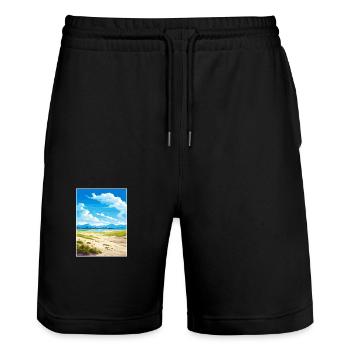 Parc national de la vallée de Kobuk Alaska affiche de voyage - Short de jogging bio TRAINER Stanley/Stella unisexe - noir - Devant - Nik (191cm) & Marisol (170cm)