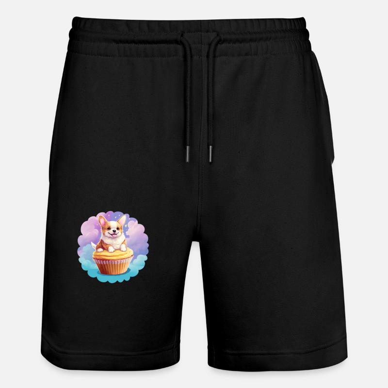 Cupcake-Corgi - Stanley/Stella Unisex Bio Joggingshorts Trainer  - Schwarz
