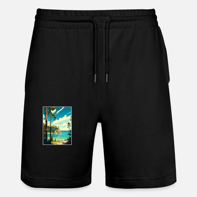 Peninsula State Park Wisconsin Reiseplakat - Stanley/Stella Unisex Bio Joggingshorts Trainer  - Schwarz
