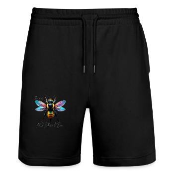There is no Planet Bee - Stanley/Stella Unisex Bio Joggingshorts Trainer  - Schwarz - Vorne - Nik (191cm) & Marisol (170cm)