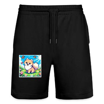 Pixel Pom - Short de jogging bio TRAINER Stanley/Stella unisexe - noir - Devant - Nik (191cm) & Marisol (170cm)