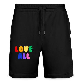 Amour à tous Pride - Short de jogging bio TRAINER Stanley/Stella unisexe - noir - Devant - Nik (191cm) & Marisol (170cm)