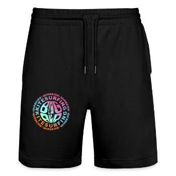 Kitesurf - Short de jogging bio TRAINER Stanley/Stella unisexe - noir - Devant - Nik (191cm) & Marisol (170cm)