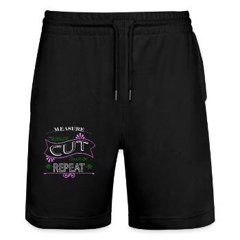 sexy carpenter tshirts union carpenter - Stanley/Stella Unisex Bio Joggingshorts Trainer  - Schwarz - Vorne - Nik (191cm) & Marisol (170cm)