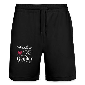 Shopping Fashionqueen Trend - Stanley/Stella Unisex Bio Joggingshorts Trainer  - Schwarz - Vorne - Nik (191cm) & Marisol (170cm)