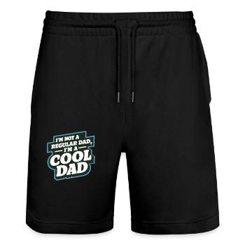 Papa cool disant que la fête des pères est le meilleur papa - Short de jogging bio TRAINER Stanley/Stella unisexe - noir - Devant - Nik (191cm) & Marisol (170cm)