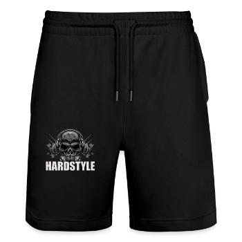Hardstyle - Short de jogging bio TRAINER Stanley/Stella unisexe - noir - Devant - Nik (191cm) & Marisol (170cm)
