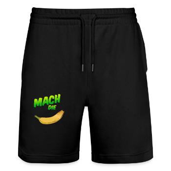 Make the banana - Stanley/Stella Trainer Unisex Organic Jogging Shorts - black - Front - Nik (191cm) & Marisol (170cm)
