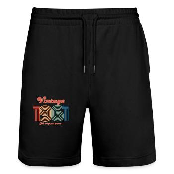Jahrgang 1961, alle Originalteile - Stanley/Stella Unisex Bio Joggingshorts Trainer  - Schwarz - Vorne - Nik (191cm) & Marisol (170cm)