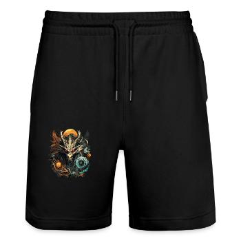 Entfesseln Sie den Drachen: Brüllen Sie mit Stil. - Stanley/Stella Unisex Bio Joggingshorts Trainer  - Schwarz - Vorne - Nik (191cm) & Marisol (170cm)