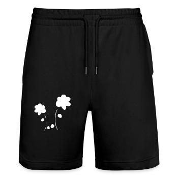 fleur, fleurs, symbole, plante, forme - Short de jogging bio TRAINER Stanley/Stella unisexe - noir - Devant - Nik (191cm) & Marisol (170cm)