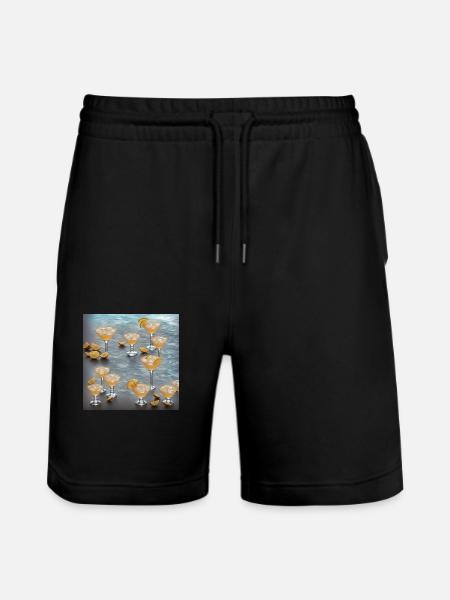 IMG 5161 - Stanley/Stella Trainer Unisex Organic Jogging Shorts - black