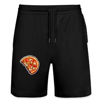 Demi-pizza - Short de jogging bio TRAINER Stanley/Stella unisexe - noir - Devant - Nik (191cm) & Marisol (170cm)