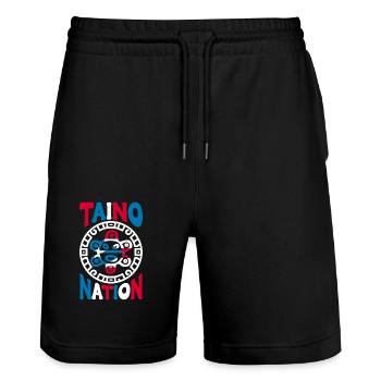Puerto Rico Flagge Land Nationalität Pr Boricua - Stanley/Stella Unisex Bio Joggingshorts Trainer  - Schwarz - Vorne - Nik (191cm) & Marisol (170cm)