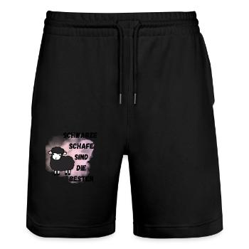 Schwarze Schafe sind die besten - Stanley/Stella Unisex Bio Joggingshorts Trainer  - Schwarz - Vorne - Nik (191cm) & Marisol (170cm)
