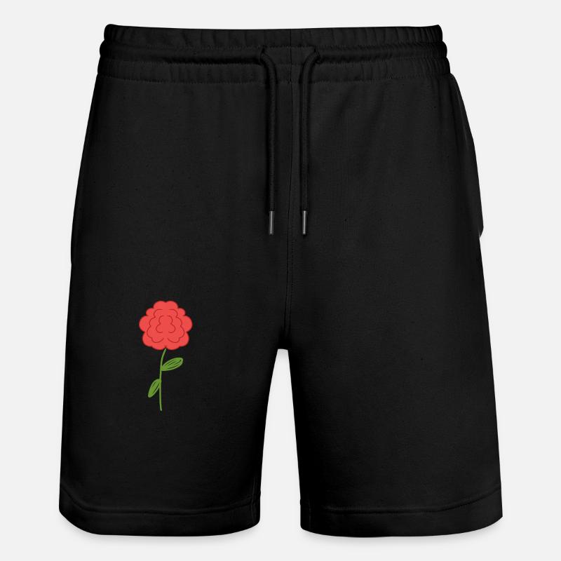 Symbole rouge fleur rose - Short de jogging bio TRAINER Stanley/Stella unisexe - noir