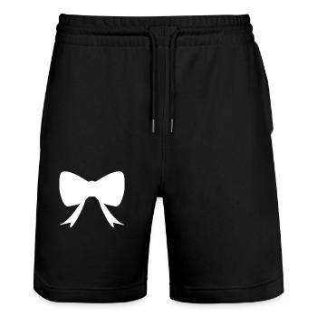 Icône de forme de boucle - Short de jogging bio TRAINER Stanley/Stella unisexe - noir - Devant - Nik (191cm) & Marisol (170cm)